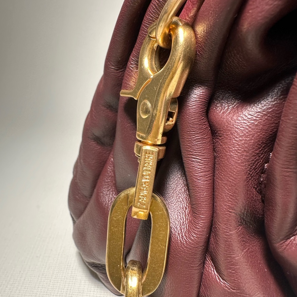 Zadig & Voltaire Rockyssime Shoulder Bag (Burgundy) - Picture 3 of 12